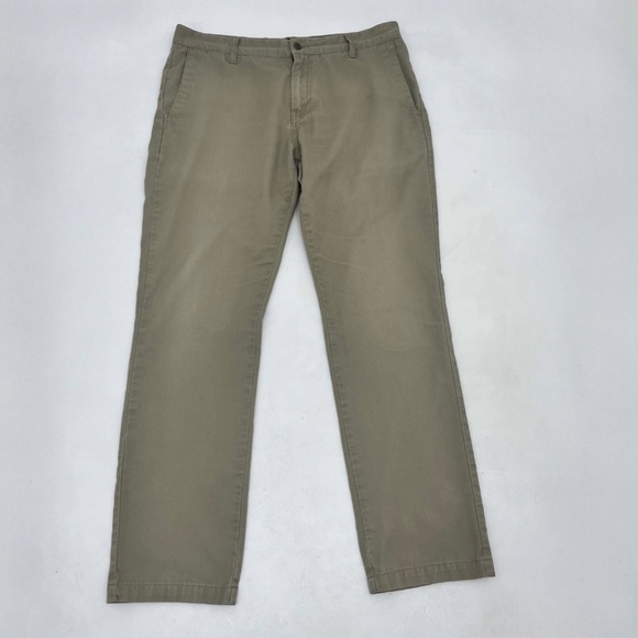 Volcom Men’s 33 Vmonty Chino Pants Khaki/Brown Straight Flat Front Stretch A1131 - Picture 1 of 14
